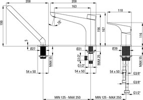HIACYNT Baterie pentru cadă, 3-orificii Finisaj: Alb BQH_A13M