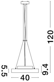 Lustra LED suspendata design circular PERFECT 40cm negru CCT Dimmable
