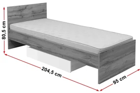 Zondo Pat de o persoană 90 cm Zele LOZ/90. 702289
