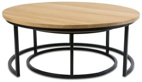 SET 2x măsuță de cafea OAKLOFT 38x90 cm negru/stejar