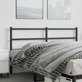 355400 vidaXL Tăblie de pat metalică, negru, 160 cm
