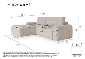 Colțar modular maro deschis extensibil/cu spațiu de depozitare (cu colț pe partea stângă) Lulu – Miuform