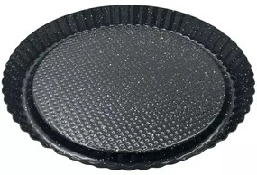 Tava pentru tarte/prajituri Klausberg KB 7836, 28 cm, Otel, Acoperire antiaderenta, Negru