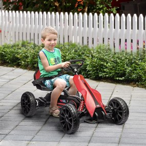 HOMCOM Go-Kart Electric pentru Copii 3-8 Ani, 3-5 km/h, Roșu | Aosom Romania