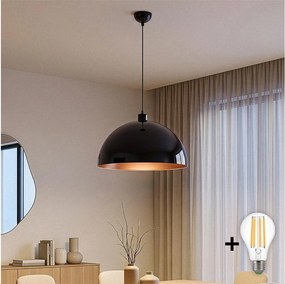 Brilagi - Lustră LED suspendată pe cablu METALO 1xE27/40W/230V Ø 40 cm negru/cupru