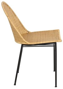 Set 4 scaune din ratan Sofia și masă neagră Marienlis - Bonami Essentials