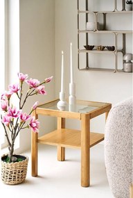 Măsuță auxiliară cu blat din sticlă 40x40 cm Lourmarin – House Nordic