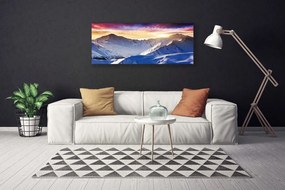 Tablou pe panza canvas Munții Peisaj Alb Albastru