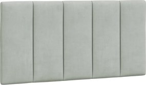 vidaXL Pernă tăblie de pat, Hanko, gri deschis, 100 cm, catifea