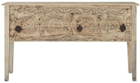 Consola sculptata, natur, din lemn de tec si mango, Legacy