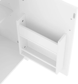 Dulap de baie independent cu lavoar ceramic integrat, rafturi ajustabile, 51x34x83 cm, Alb