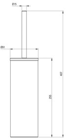 Deante ADR_N712 - Perie WC cu suport ROUND, neagră