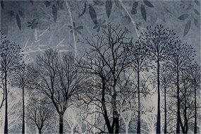 Tablou - Siluetă copac și frunze (90x60 cm)