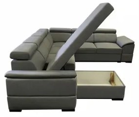 Colțar extensibil GRANADA cu colț universal în formă de U și spațiu de depozitare, gri închis