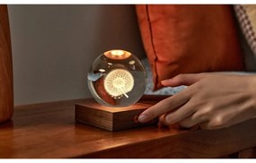 Veioză maro cu luminozitate reglabilă cu abajur din sticlă (înălțime 12 cm) Amber – Gingko