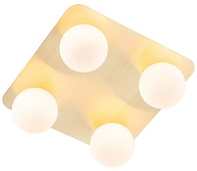 Plafoniera moderna de baie din alamă pătrată cu 4 lumini - Cederic