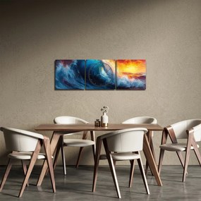 Tablou - Val în apus de soare (cu ceas) (90x30 cm)