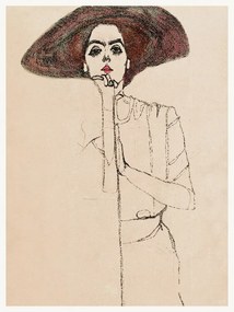 Reproducere Brunette Woman, Egon Schiele