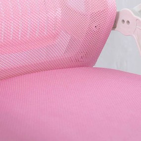 Scaun de birou pentru copii din mesh cu suport lombar OFF 433 roz