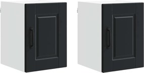 vidaXL Dulap de bucătărie 2 pcs Negru 30 x 31 x 40 cm Lemn compozit