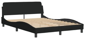 373147 vidaXL Cadru de pat cu tăblie, negru, 120x200 cm, textil