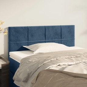 346016 vidaXL Tăblie de pat, albastru închis, 80x5x78/88 cm, catifea