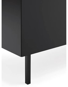 Masă TV neagră/în culoare naturală cu aspect de lemn de stejar 180x45 cm Arista – Teulat