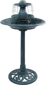 vidaXL Bazin pentru păsări cu fântână, verde, 50 x 91 cm, plastic