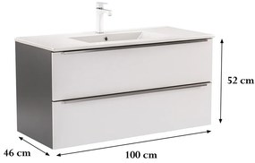 Dulap inferior Vario Trim 100 cu lavoar antracit-alb