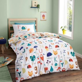 Lenjerie de pat pentru copii pentru pat de o persoană 200x200 cm Woodland Alphabet – RHS