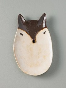Farfurie din ceramica, maro, in forma de vulpe, Fox