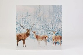 Pictură pe perete Cerbi în pădure, LED cu cronometru, 40 x 4