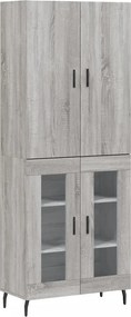 vidaXL Dulap înalt, gri sonoma, 69,5x34x180 cm, lemn compozit