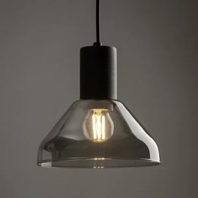 Lustră pe cablu pentru sistem de șină trifazic NEO 1xE27/15W/230V negru/negru fumuriu