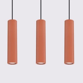 Lustră pe cablu Sollux SL.1632 KARBON 3xGU10/10W/230V roșu