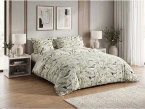 Lenjerie de pat policoton FLORIBIRD POLY verde Dimensiune lenjerie de pat: 70 x 90 cm | 140 x 200 cm