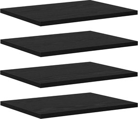 vidaXL Raft pentru cărți 4 pcs Negru 40 x 30 x 1,5 cm Lemn compozit