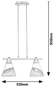 Rabalux 5666 - Lustră pe cablu ISAAC 2xE27/60W/230V