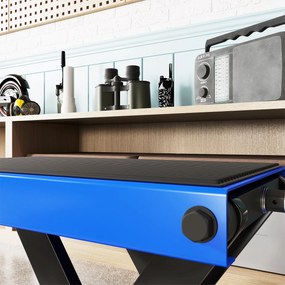 DURHAND Suport pentru Ridicarea Motocicletelor și Bicicletelor Antiderapant max 500 kg cu Înălțime Reglabilă, Suport Pliabil din Metal și Cauciuc, pentru Garaj, 41,5x23,5x10-37 cm, Albastru și Negru | Aosom Romania