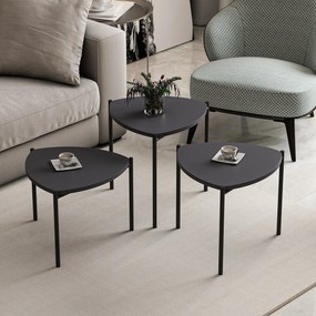 Set măsuțe de cafea Lena 3 (Antracit). 1073000