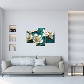 Tablou - Vitraliu cu magnolie (90x60 cm)
