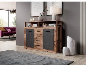 Comodă RUNA, maro închis/antracit