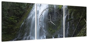 Tablou cu cascadă (cu ceas) (90x30 cm)