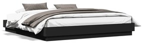 3209829 vidaXL Cadru de pat, negru, 200x200 cm, lemn prelucrat