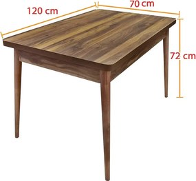 Masa bucatarie Brigitte, culoare nuc, 120 cm