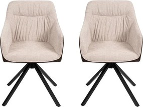 Set - 2 scaune de dining AVENBERG LARO - rotative, bej-maro