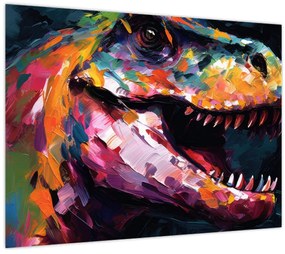 Tablou pe sticlă - Dinozaur, pictură (70x50 cm)