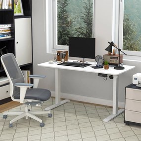 Vinsetto Birou Electric de Înălțare și Coborâre, 140 cm x 70 cm x 116 cm, Alb | Aosom Romania
