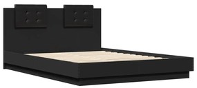 3209913 vidaXL Cadru de pat cu tăblie, negru, 150x200 cm, lemn prelucrat