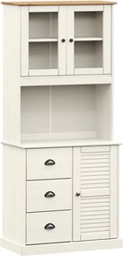 vidaXL Dulap înalt VIGO, alb, 78x40x175 cm, lemn masiv de pin